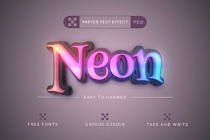 Neon Light - Editable Text Effect