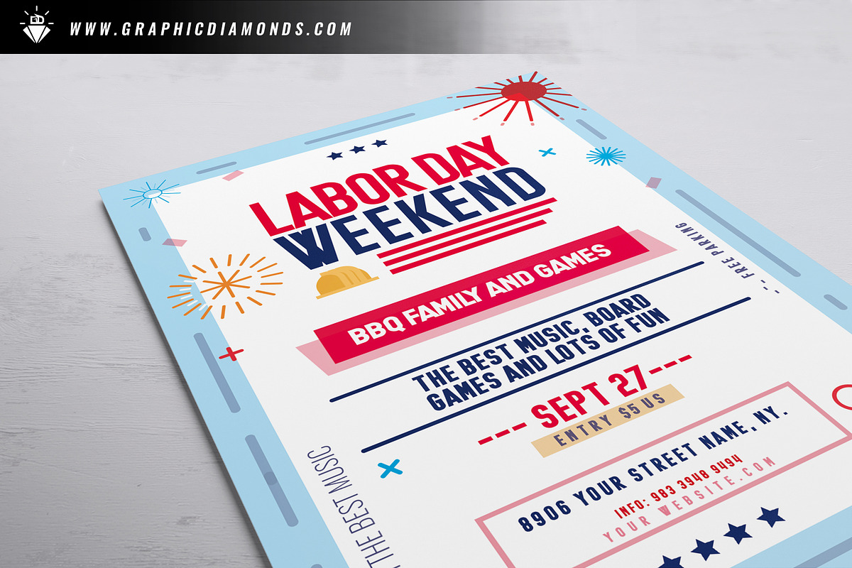 Labor Day Flyer PSD, a Flyer Template by GraphicDiamonds (Photo 5 of 6)