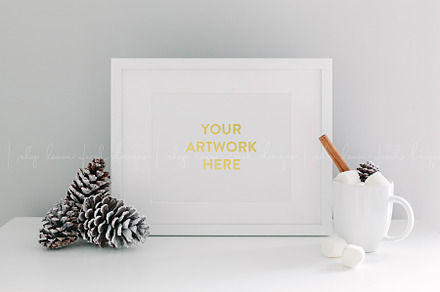 Christmas Holiday White Frame Image