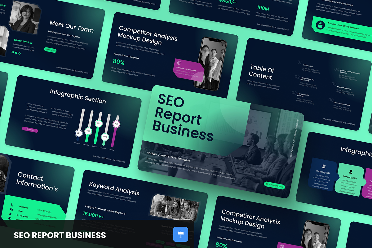 SEO Report Business, a Presentation Template by SquidPixey (Photo 1 of 6)