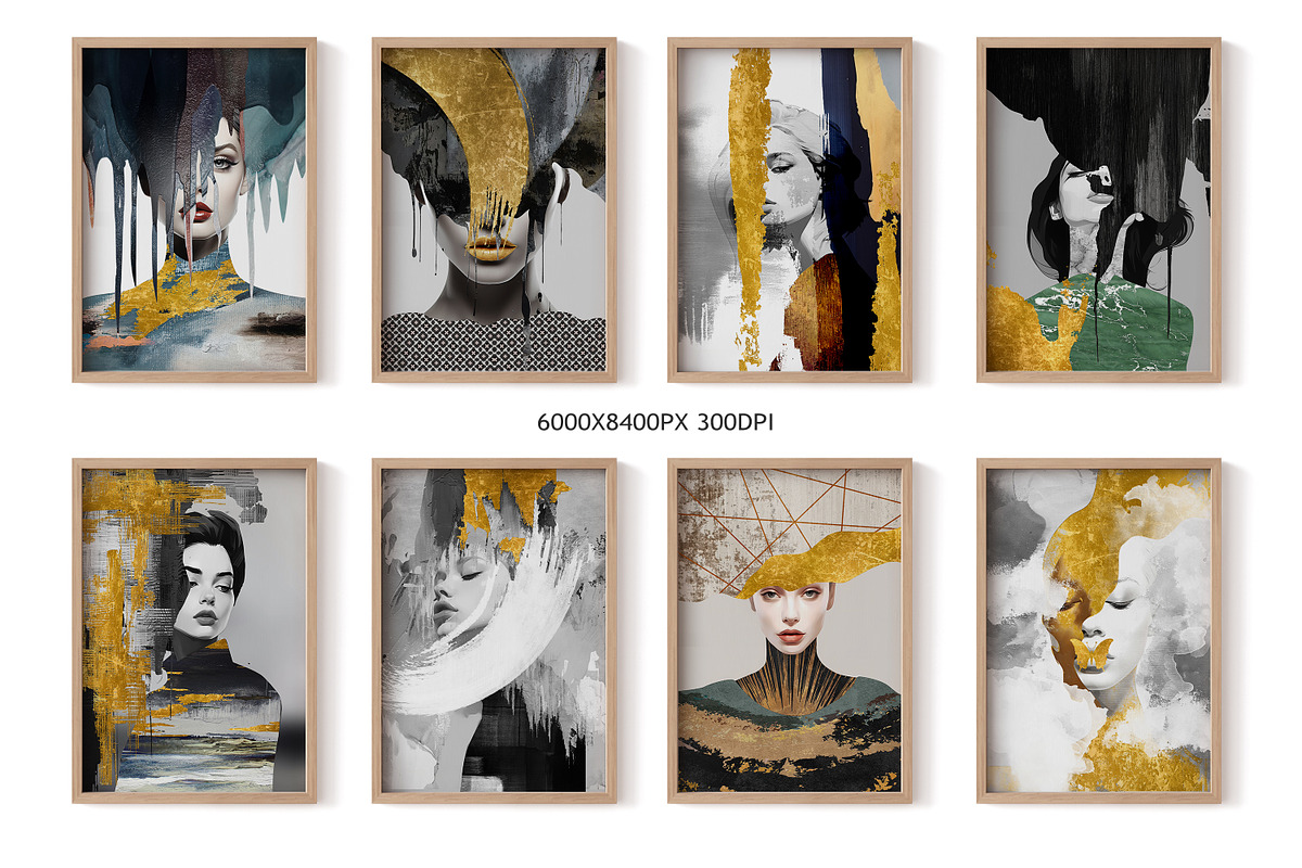 Golden female print poster, a Decorative Illustration by Muzi pear studio (Photo 4 of 10)