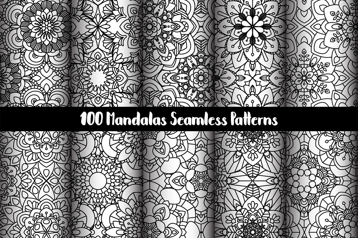 100 Mandalas Seamless Patterns, a Pattern Graphic by Elinorka (Photo 13 of 23)