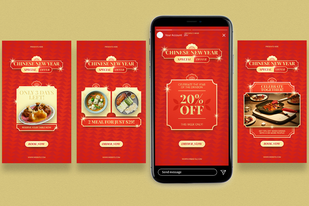 Chinese New Year Instagram & Canva, a Social Media Template by Attype (Photo 4 of 4)