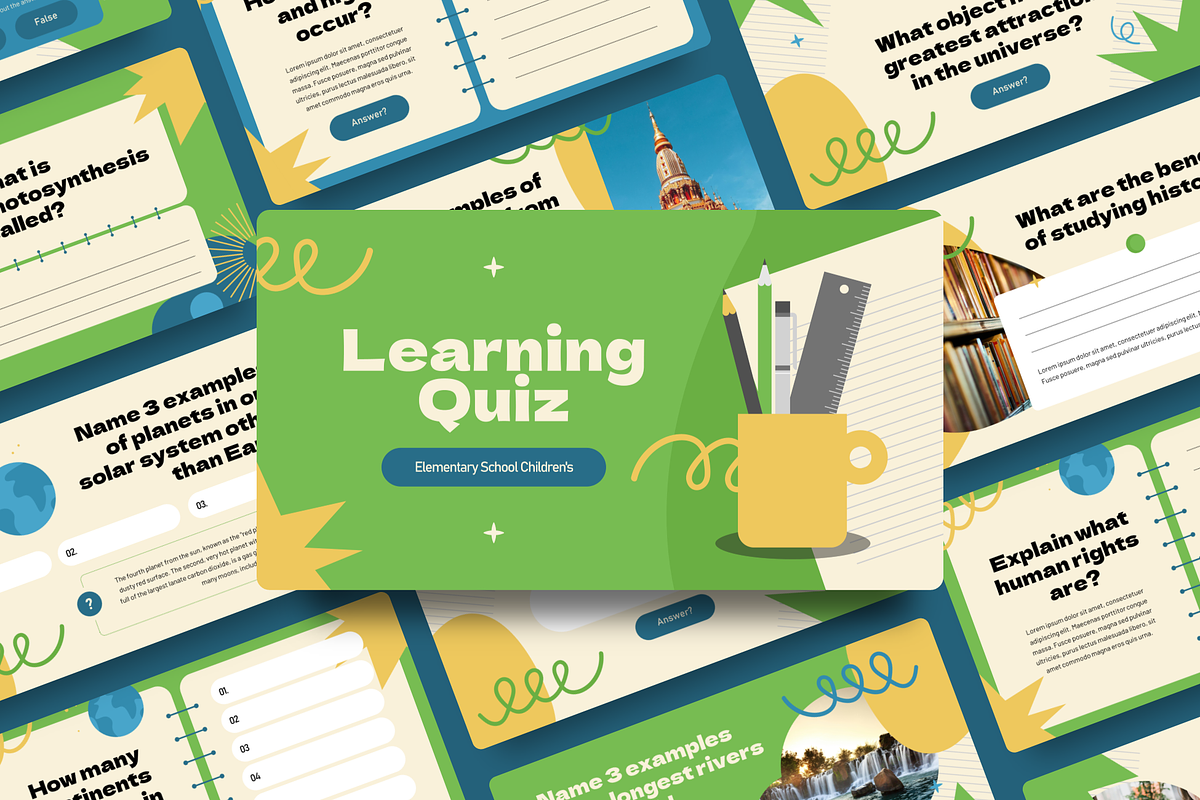 Learning Quiz Keynote, a Presentation Template by YossyOneStd (Photo 1 of 7)