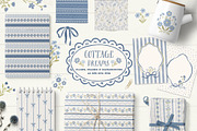 Cottage Dreams patterns, frames, bow, a Pattern Graphic by Cozy pattern shop (Thumbnail 1 of 12)