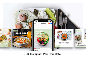 Food - 20 Instagram Post Template