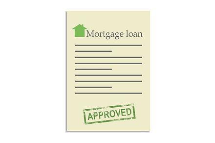 Mortgage loan document with approved stamp
