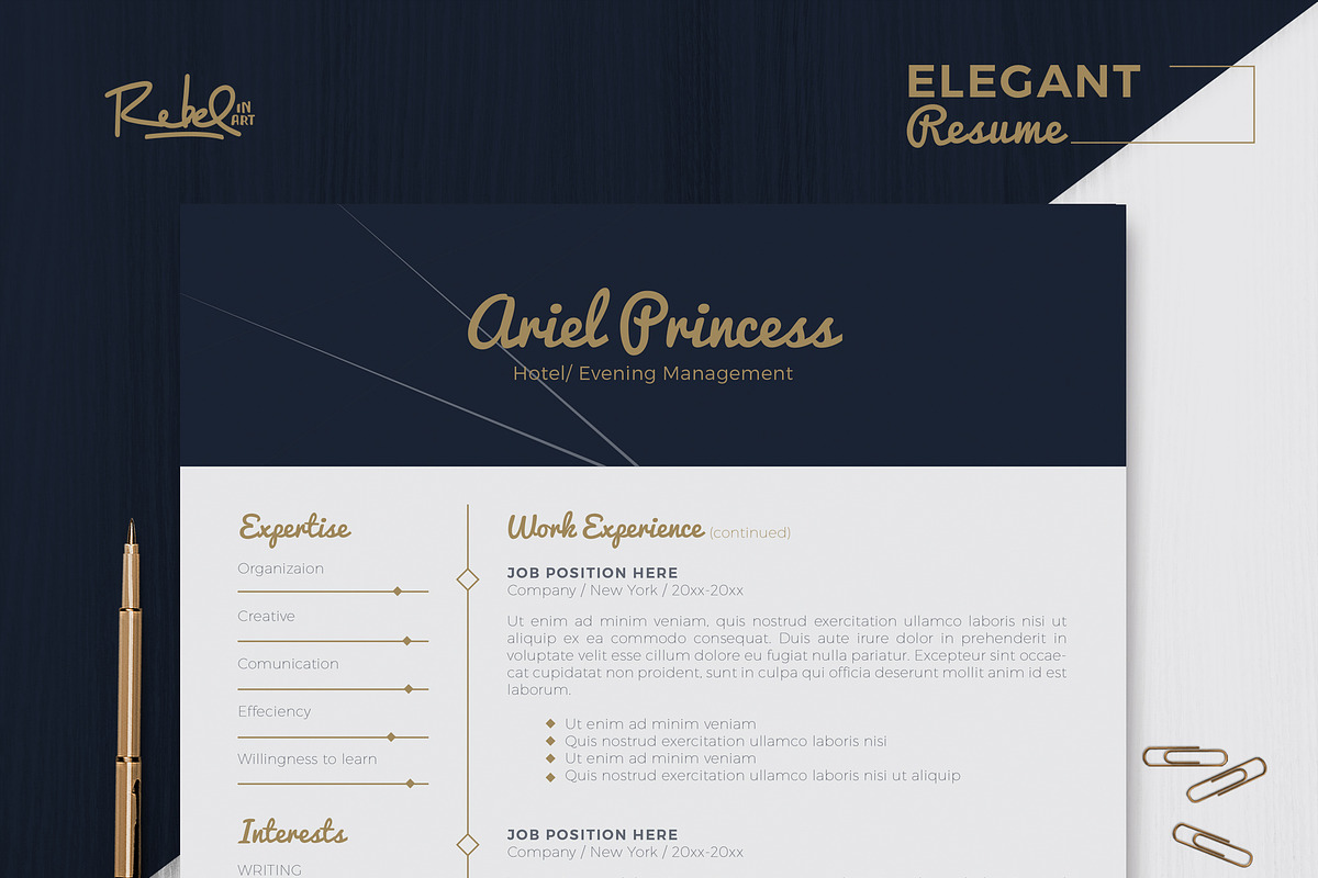 Elegant resume/cv - Sketch Support, a Resume Template by Rebelinart (Photo 4 of 5)