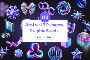 Abstract 3D Shapes Graphic Pack, an Abstract Photo by Helospace