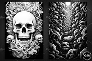 Monochromatic Evil Poster Set, a Background Graphic by Other Side Art (Thumbnail 2 of 5)