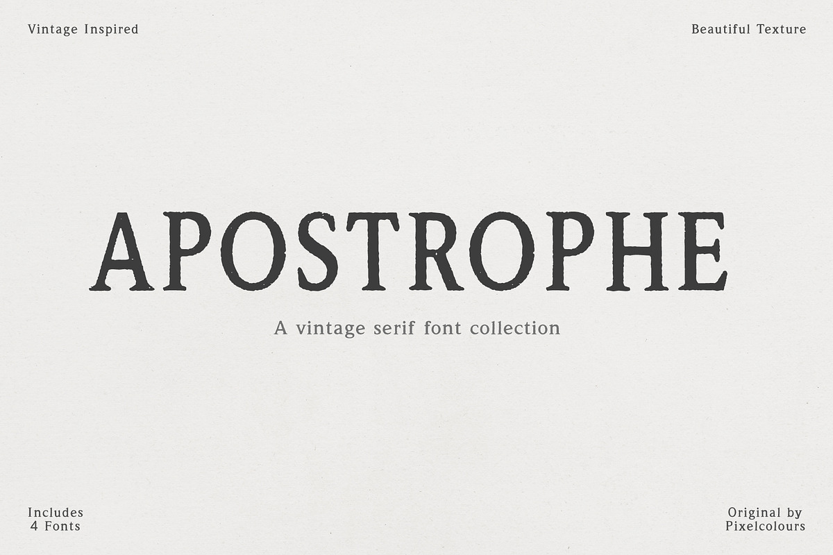 Vintage Serif Font Apostrophe, a Serif Font by pixelcolours (Photo 1 of 15)