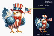 Patriotic USA Chicken Clipart, a Graphic by designcity5 (Thumbnail 5 of 5)