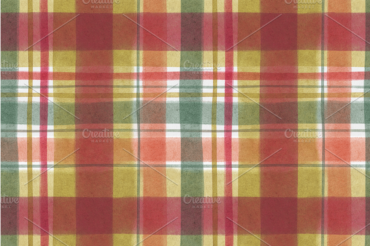 Watercolour Check. Seamless Patterns, a Pattern Graphic by Maria Budarkiewicz (Photo 3 of 10)