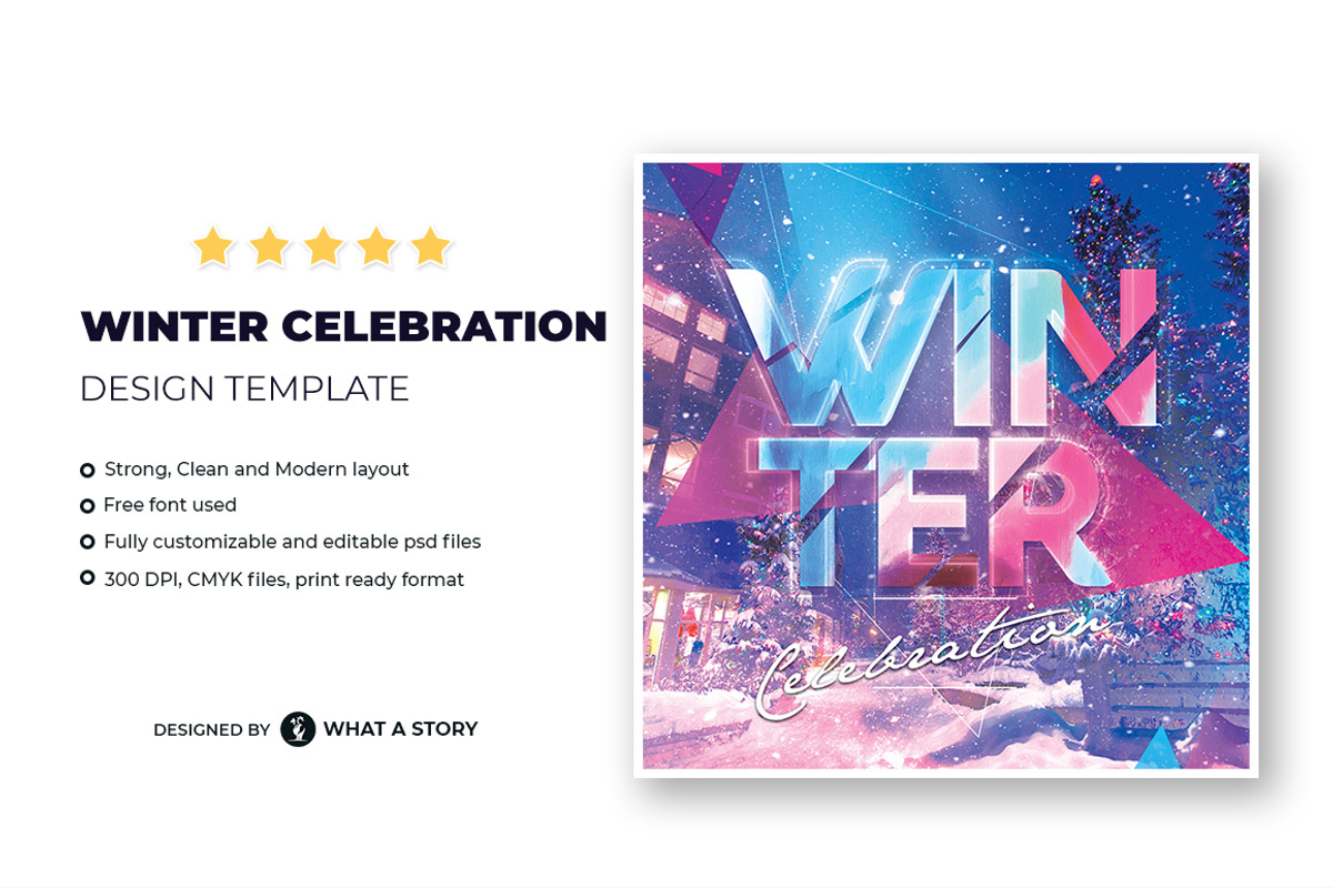 Winter Celebration Flyer Template, a Flyer Template by What a Story