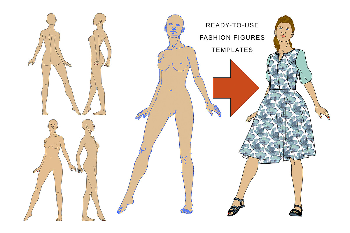 100 Vector Female Fashion Templates, an Education Illustration by Simple Design (Photo 2 of 3)