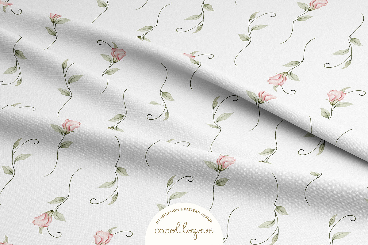 Watercolor Blush Roses Floral Set, a Decorative Illustration by Carol Lozove (Photo 40 of 50)