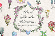 Floral Watercolor Illustrations, a Decorative Illustration by Bbooth88 (Thumbnail 1 of 6)