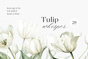 Tulip Whisper - Watercolor Clipart, an Illustration by ThaismotaCreativeCo (Thumbnail 1 of 10)