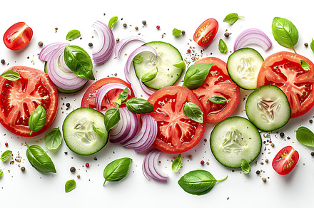 Fresh Salad Ingredients Flatlay, Gen, a Photo by LOGOCREATIVE