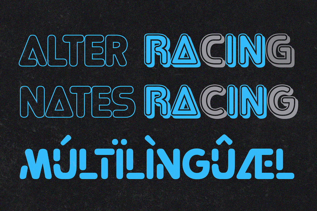 Aqeon - Layered Y2K Font, a Sans Serif Font by Drizy (Photo 5 of 8)