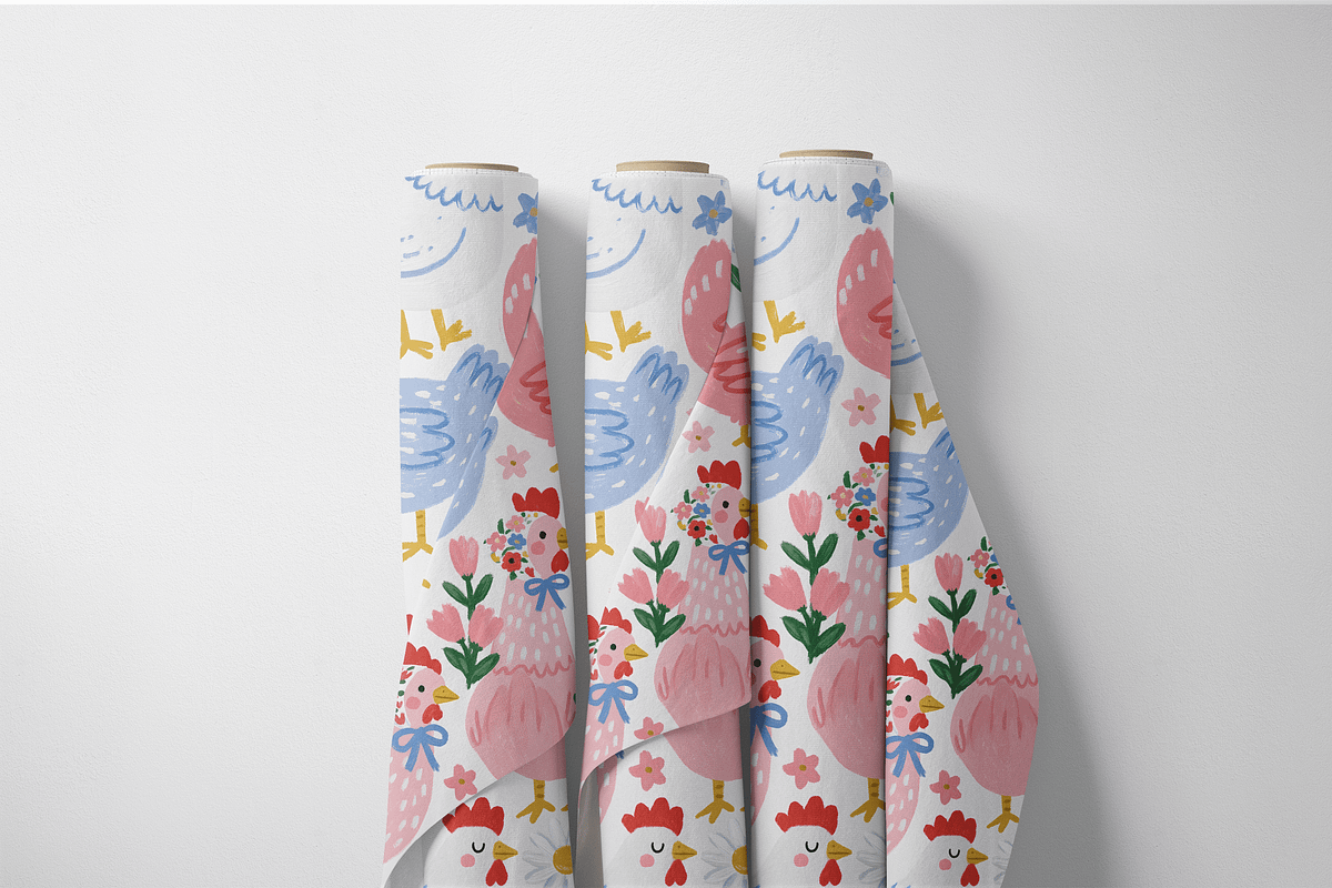 Whimsical Chickens Seamless Pattern, a Pattern Graphic by Pati Charm Studio (Photo 6 of 6)
