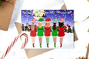 Christmas girls clipart Xmas Png, an Illustration by chilipapers (Thumbnail 6 of 8)