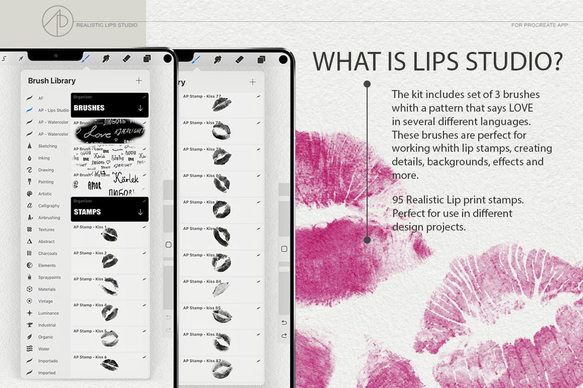 Real Lips procreate Brushes, a Brush Add-On by AP Studio (Photo 2 of 15)