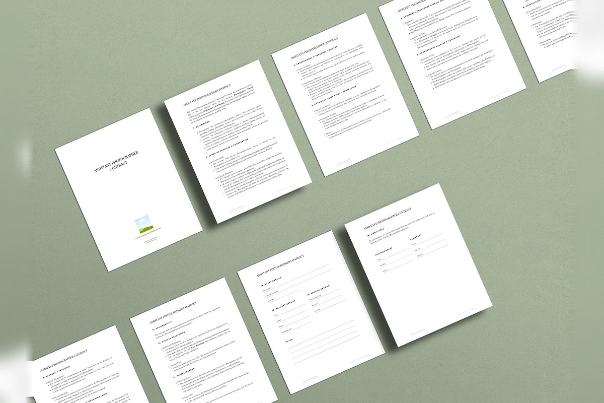 Second Shooter Contract Template, a Stationery Template by Cagdas Yoldas (Photo 2 of 5)