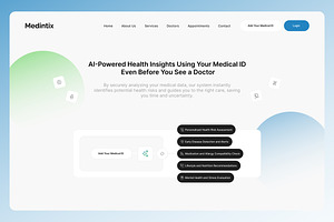 Medintix – AI-Powered Health Insight, a Landing Page Template by Wencory