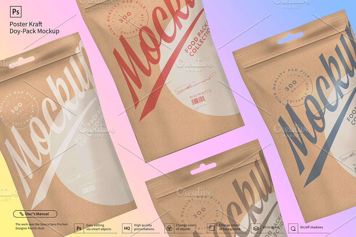 Poster Kraft Doy-Pack Mockup, a Packaging Mockup by Reformer Mockup (Photo 3 of 6)