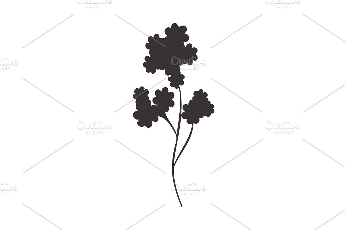 Abstract black floral silhouette, an Object Illustration by okskukuruza