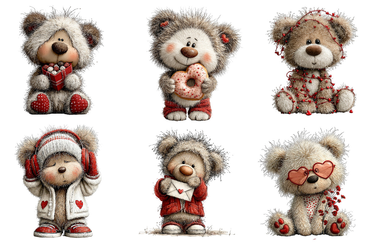 Whimsical Valentine Teddy Bear Clipa, an Illustration by Dream Creation (Photo 7 of 7)