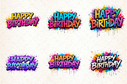 Happy Birthday Png Bundle Sublimatio, an Illustration by Libby Wishes (Thumbnail 2 of 4)