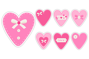 Valentine's Heart Stickers Printable