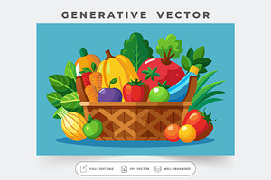 A vibrant assortment of fresh fruits, a Graphic by Iftikhar Alam