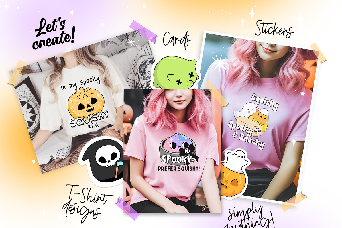 Squishy Halloween Clipart Bundle, a Seasonal Illustration by Huxmay (Photo 4 of 6)