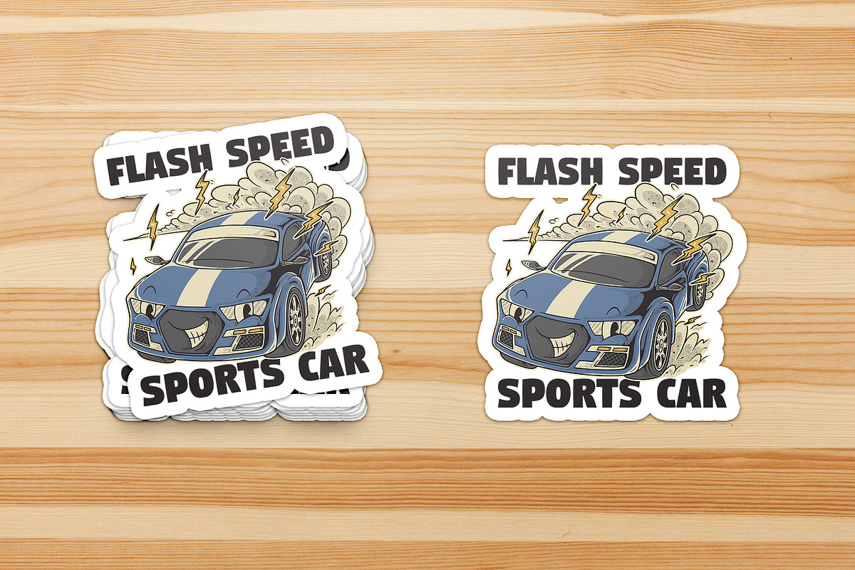 Retro Blue Sports Car Mascot, a Branding & Logo Template by Judsart (Photo 3 of 3)