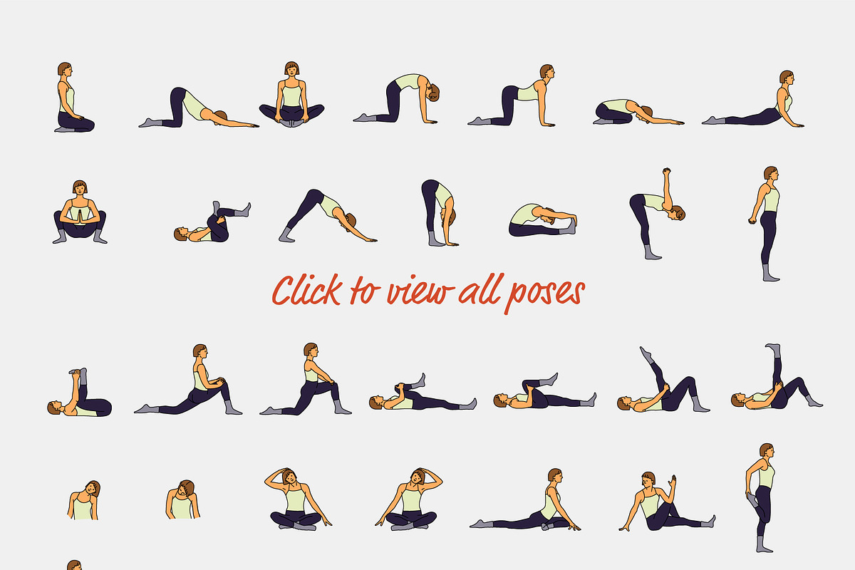 55 Stretching Poses, an Illustration by pkahraman (Photo 4 of 4)