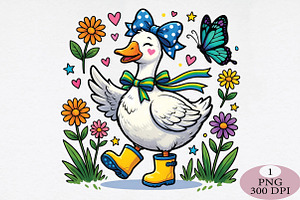 Coquette Goose Png, Mama Goose Png, an Illustration by Daily.Designs