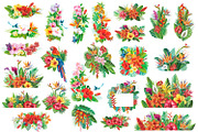 Tropical floral arrangements, a Seasonal Illustration by ViktoriaARTprint (Thumbnail 2 of 8)
