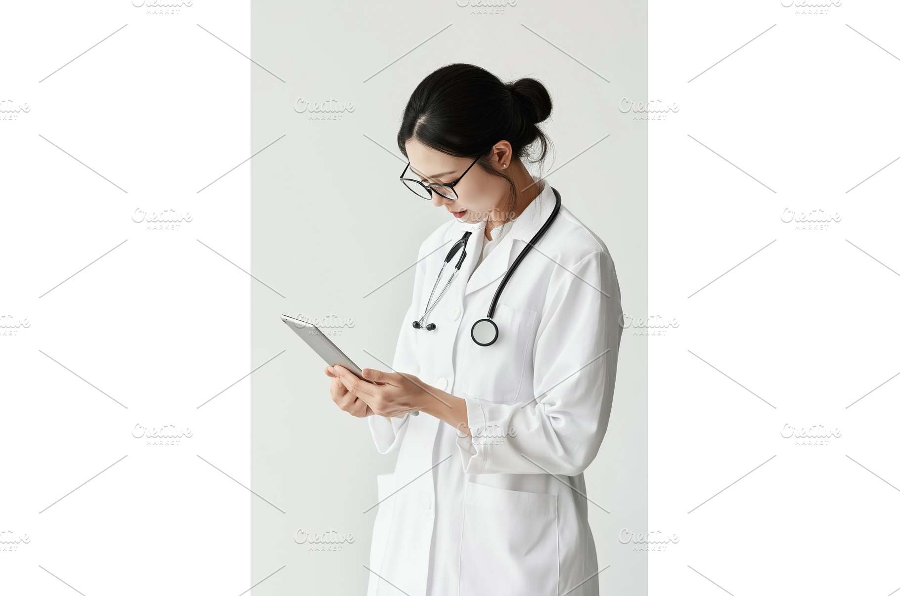 Asian female doctor in a white coat, a Health & Medical Photo by Sergey Kotenev