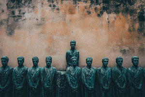 A collection of fictional statues, a Photo by Pavel_design