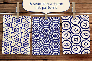 6 artistic ink floral patterns