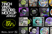 7 Inch Vinyl Record - Mockups Bundle, a Packaging Mockup by BULBFISH (Thumbnail 1 of 16)