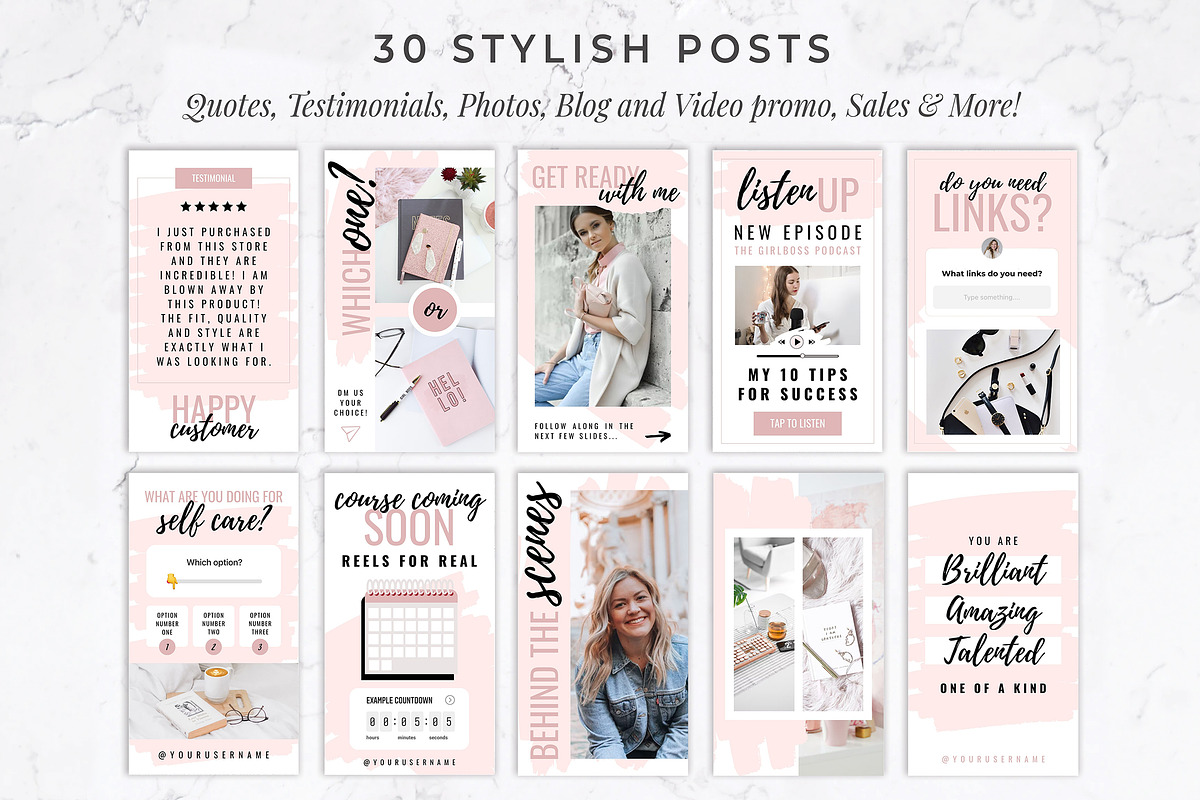 Instagram Stories for Canva | Blush, a Social Media Template by Thirty One Palms Studio (Photo 3 of 9)