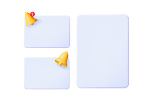 Three blank 3d notification, a Technology Illustration by Abscent
