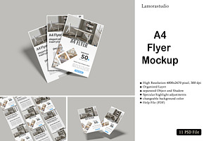 A4 Flyer Mockup, an Advertising Mockup by lamorastudio