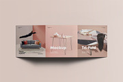Tri-Fold Square Brochure Mock-up, an Advertising Mockup by Se٧enStudio (Thumbnail 3 of 16)