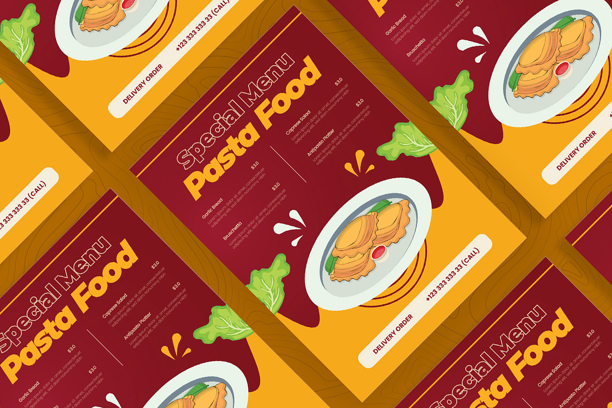 Pasta Food Menu, a Print Template by Esensifiksi.studio (Photo 2 of 2)
