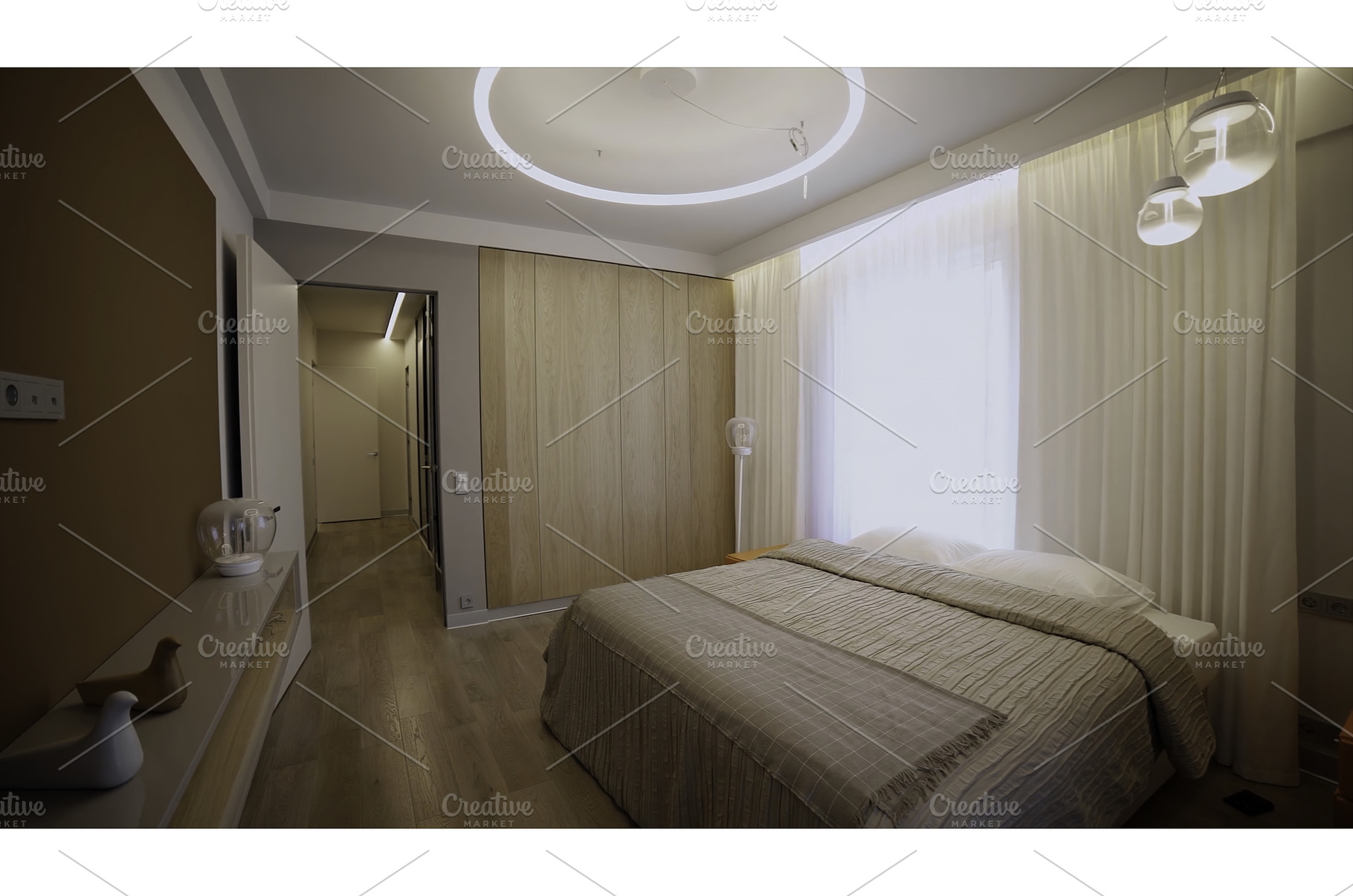 Beautiful modern empty hotel room, an Architecture Photo by Media Whale Stock